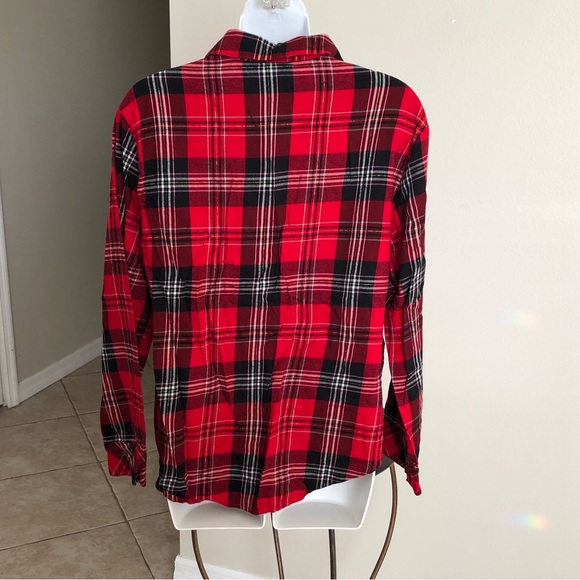 Victoria’s Secret M Plaid Flannel Button Down Top - Picture 3 of 8